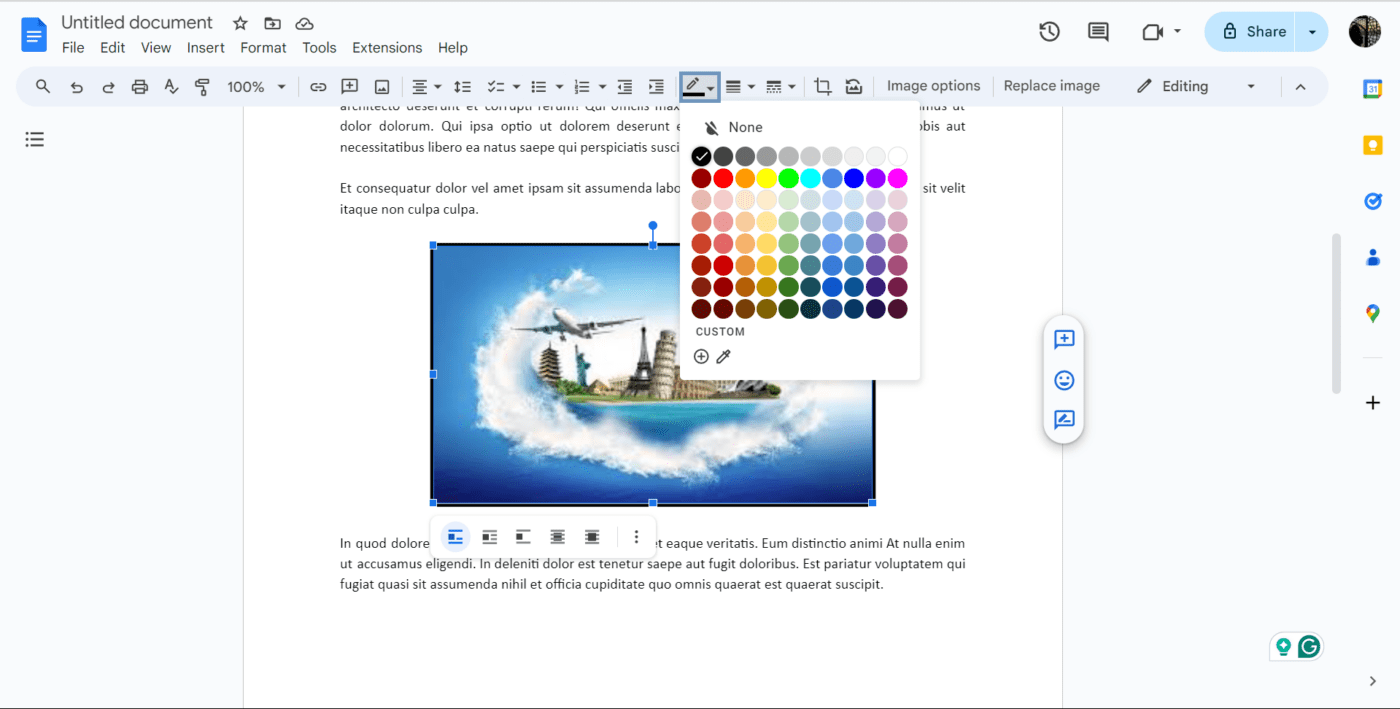 Comment personnaliser les images de Google Docs ?