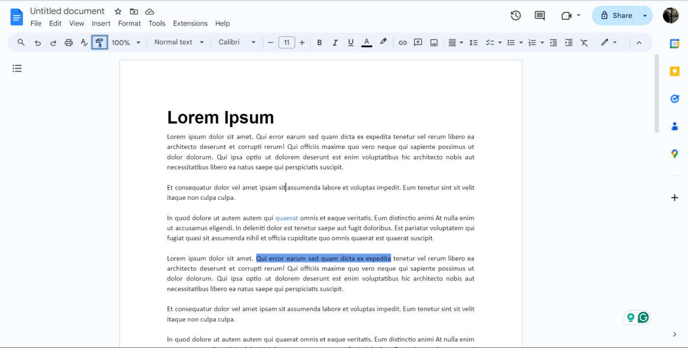 So benutzerdefinieren Sie Google Docs mit dem Format Paint