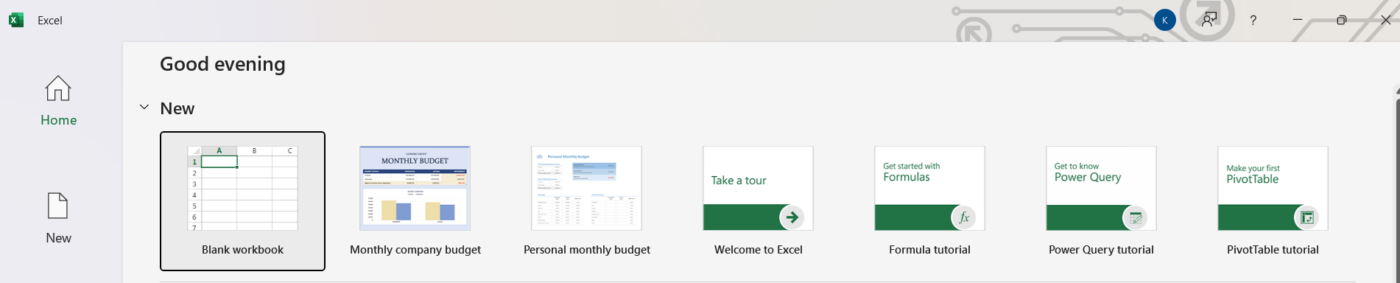 Abra Microsoft Excel y cree un nuevo libro para convertir el archivo .ics a formato Excel