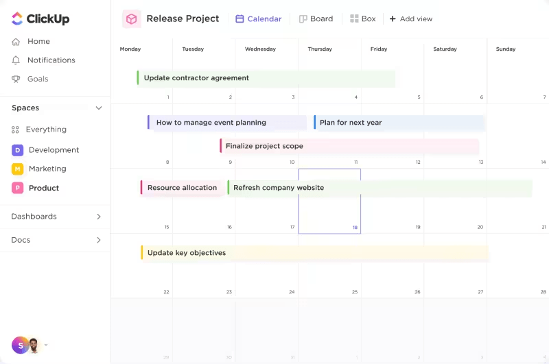 Visio swimlane alternative: Custom views in ClickUp