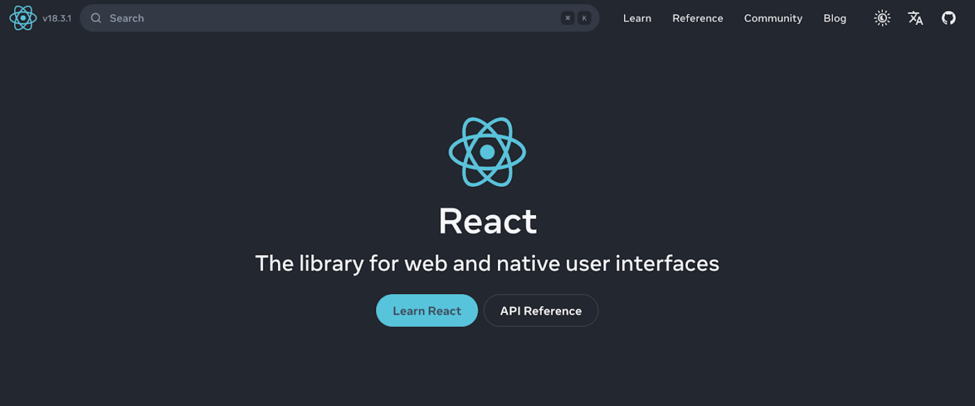 React open source software for building user interfaces