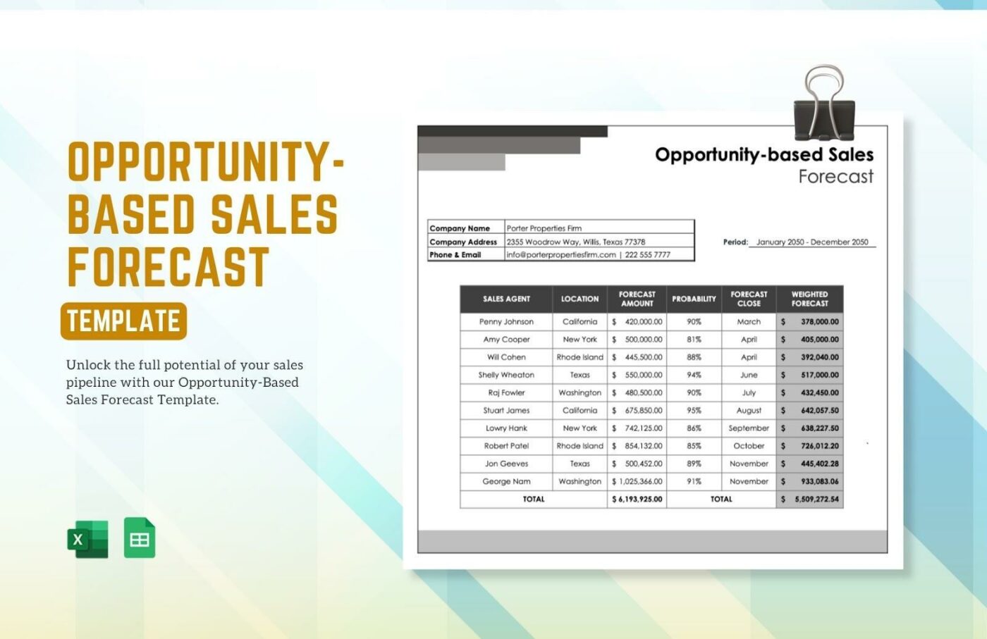 Opportunity-Based Sales Forecast Template by Template.net