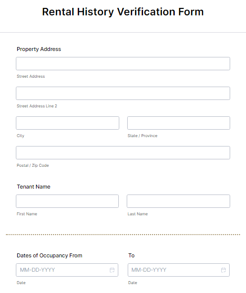 Rental History Verification Form 