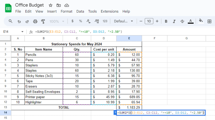 How to Sum a Column in Google Sheets | ClickUp