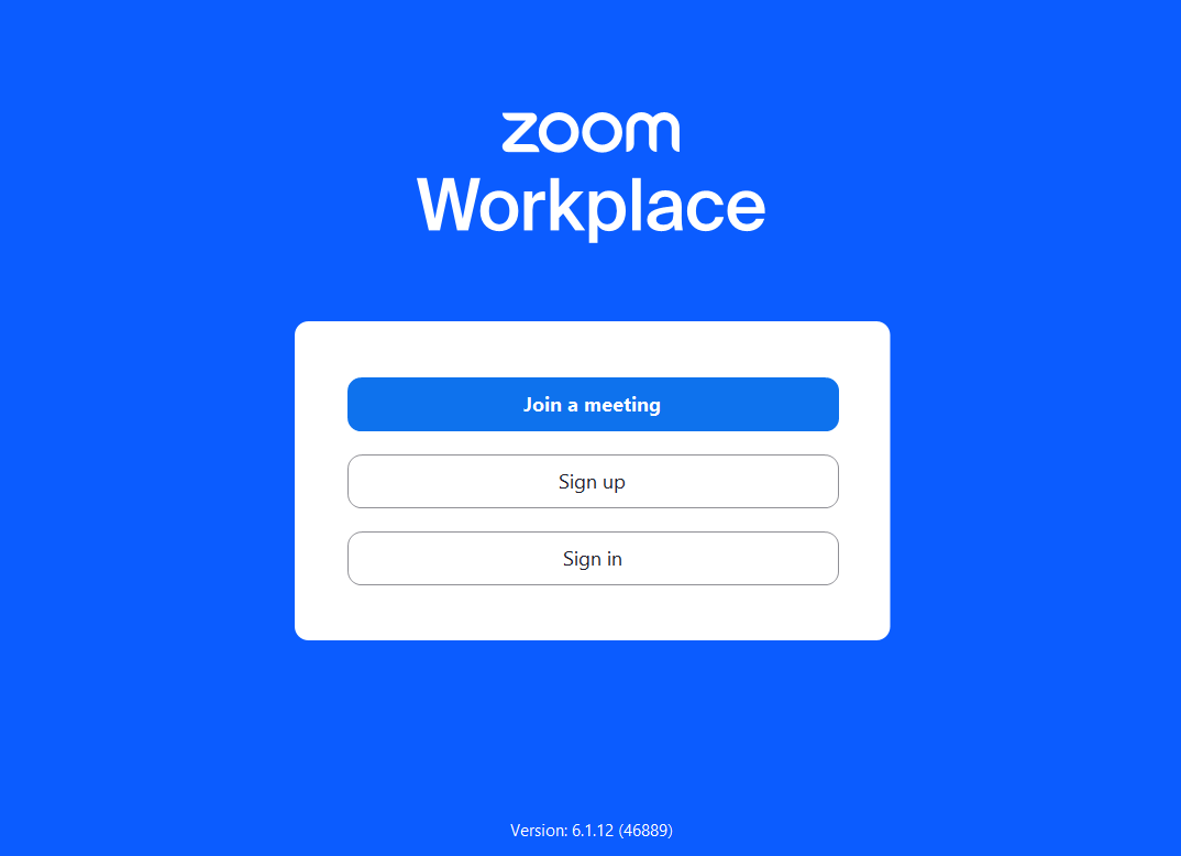 Ekran startowy Zoom Workplace: zoom free vs paid