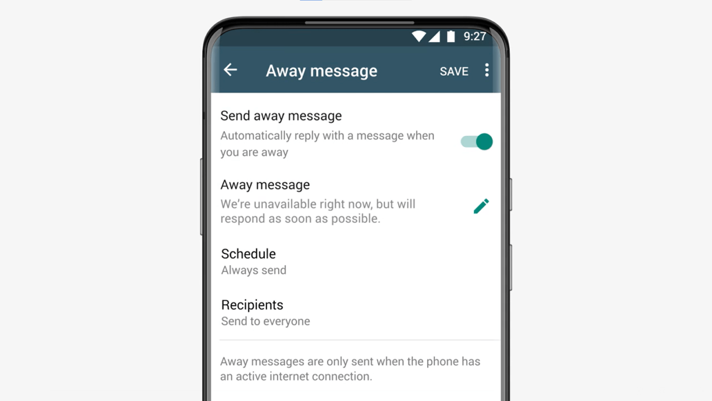 Away messages: WhatsApp Business vs. Personal