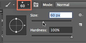 Brush size option : How to Draw in Photoshop