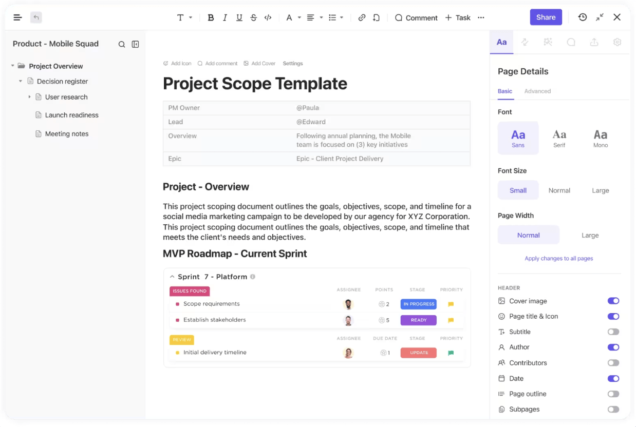 ClickUp, the everything app for work can be used to explain the device's intended purpose