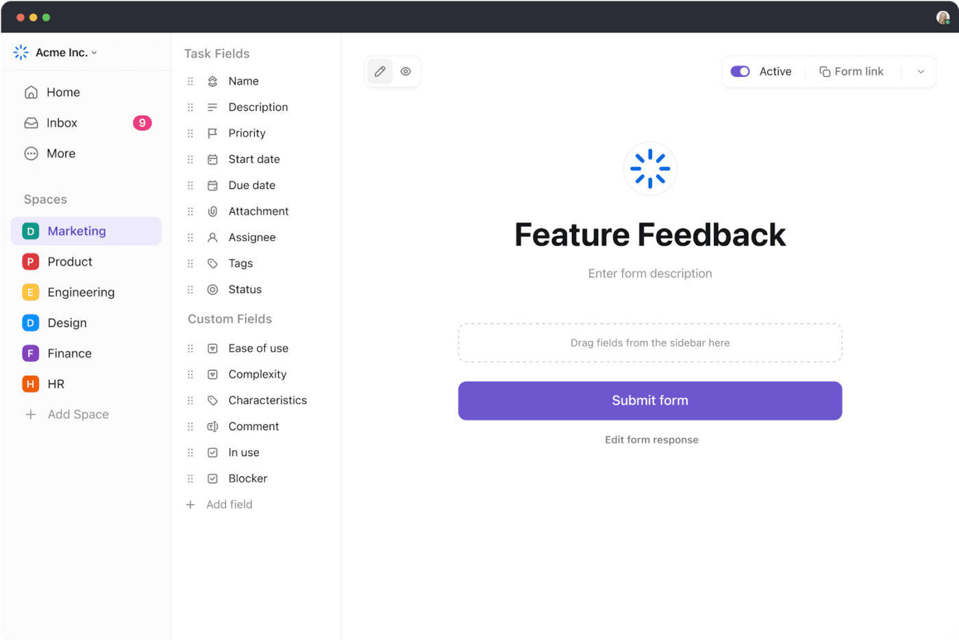 Collect user feedback effortlessly and turn it into actionable tasks with ClickUp Forms : how to increase user retention