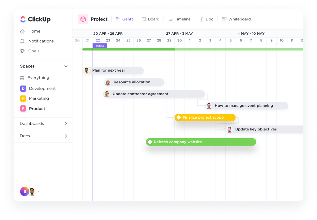 Link your tasks, milestones, and conversations with ClickUp Milestones