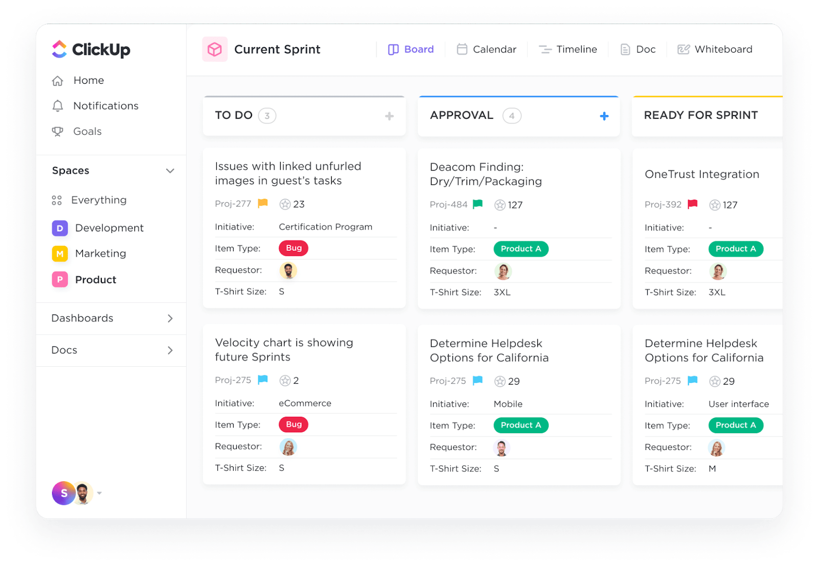 ClickUp Project Management Template in Sprints