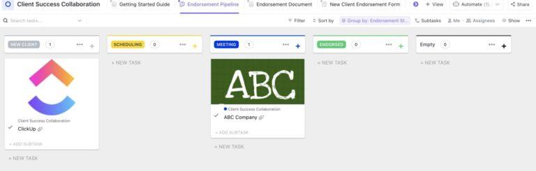 ClickUp’s Client Success Collaboration Template