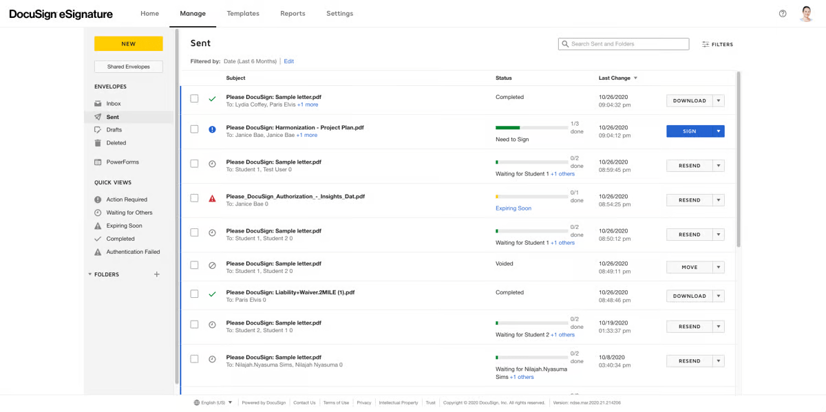 DocuSign's enterprise document management software