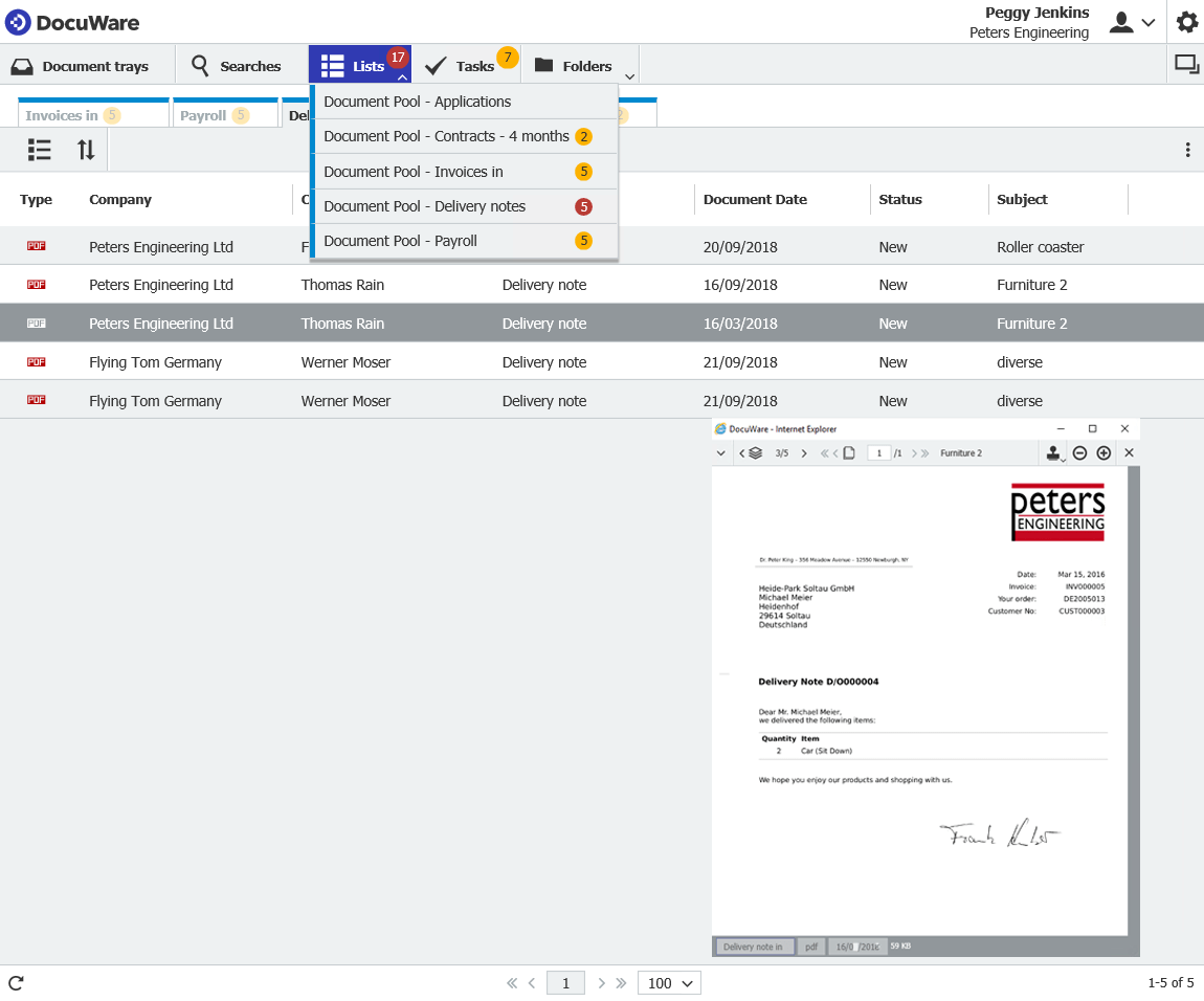 DocuWare's enterprise document management software