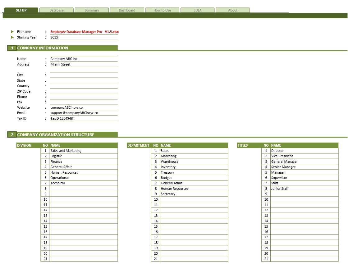 Manage employee databases in a simple way : hr excel templates