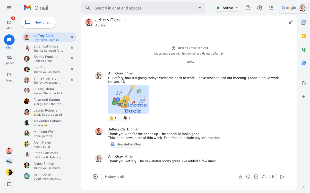 Google Chat : team communication apps