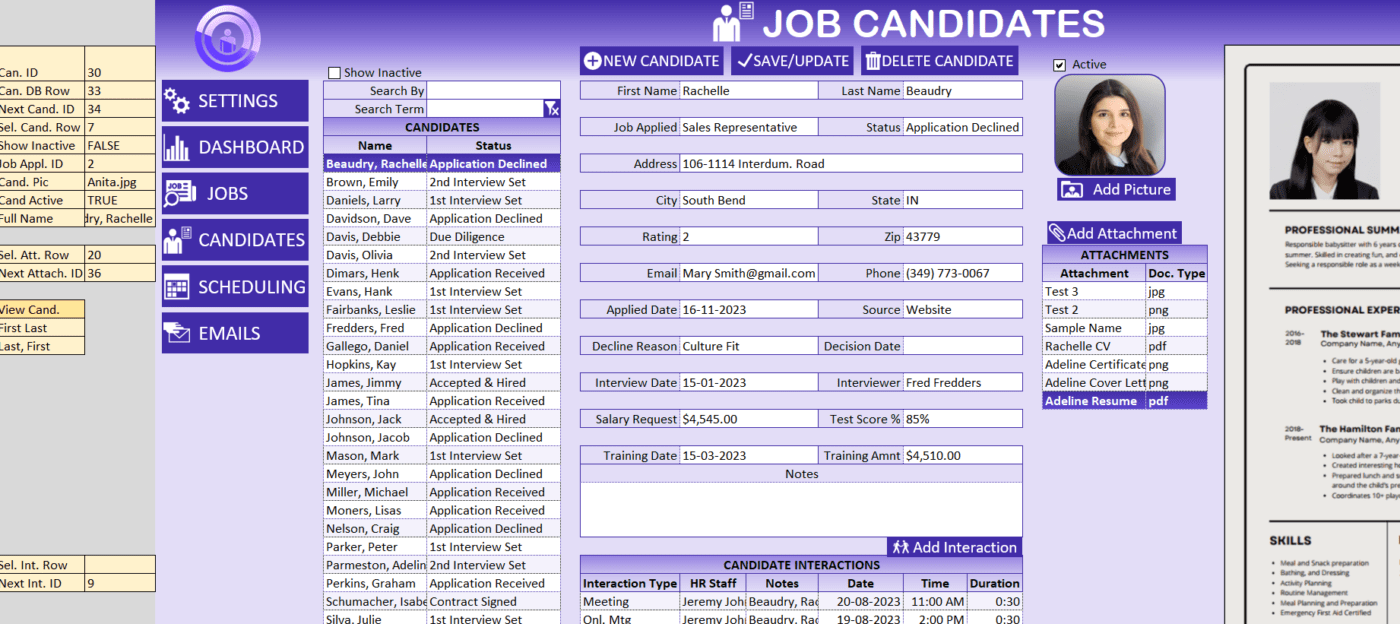 HR Recruitment Tracker : hr excel templates