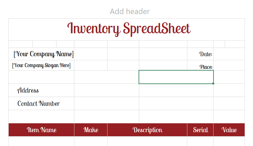 Inventory Spreadsheet Template by Template.net: excel inventory template 