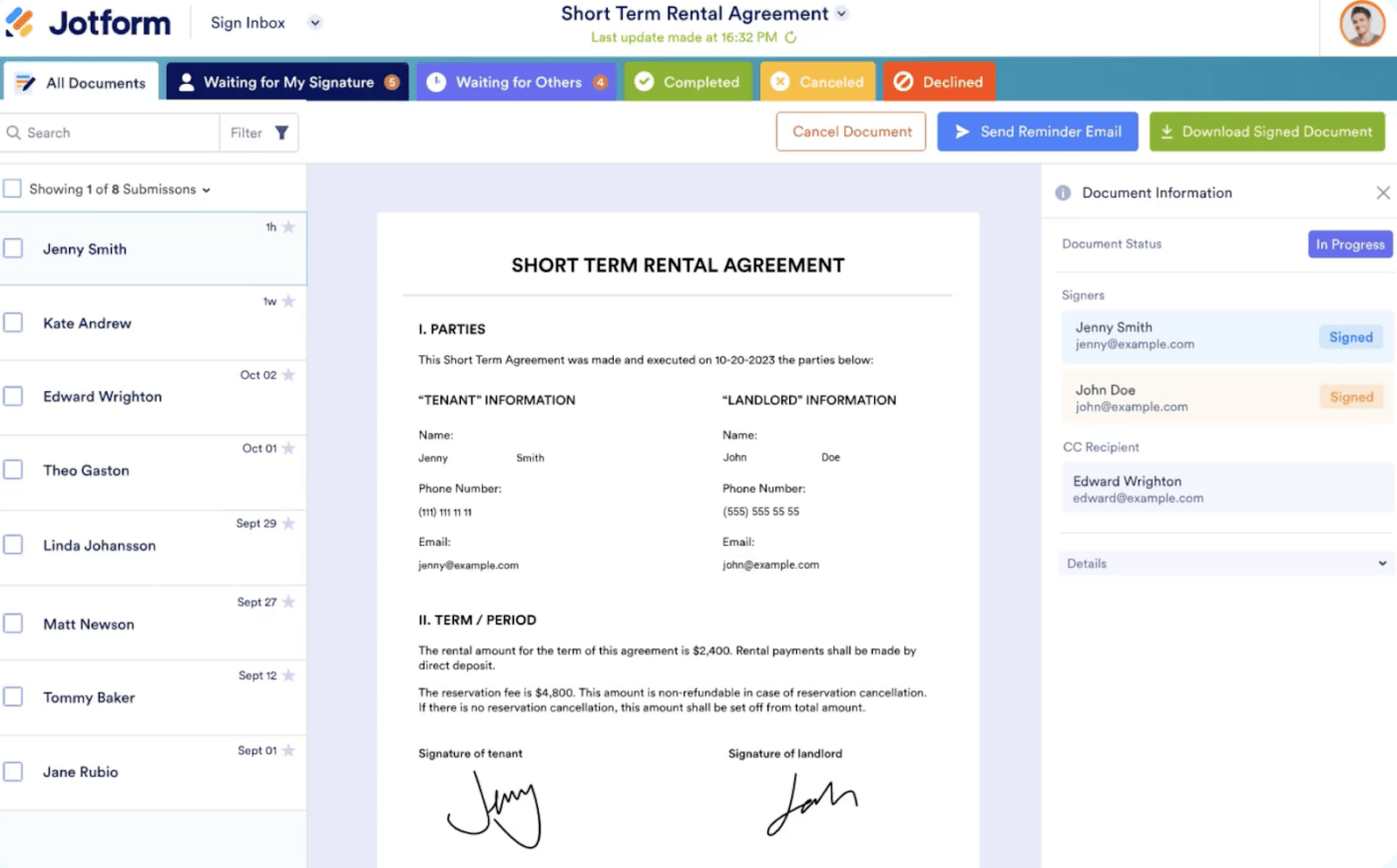 Jotform Enterprise (Best for custom form creation and data collection)