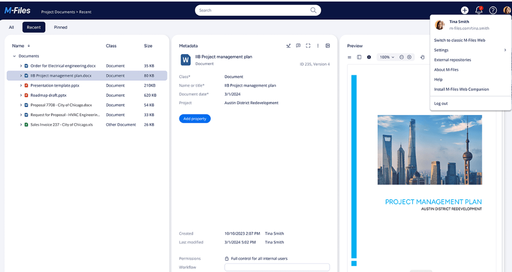 M-Files's enterprise document management software