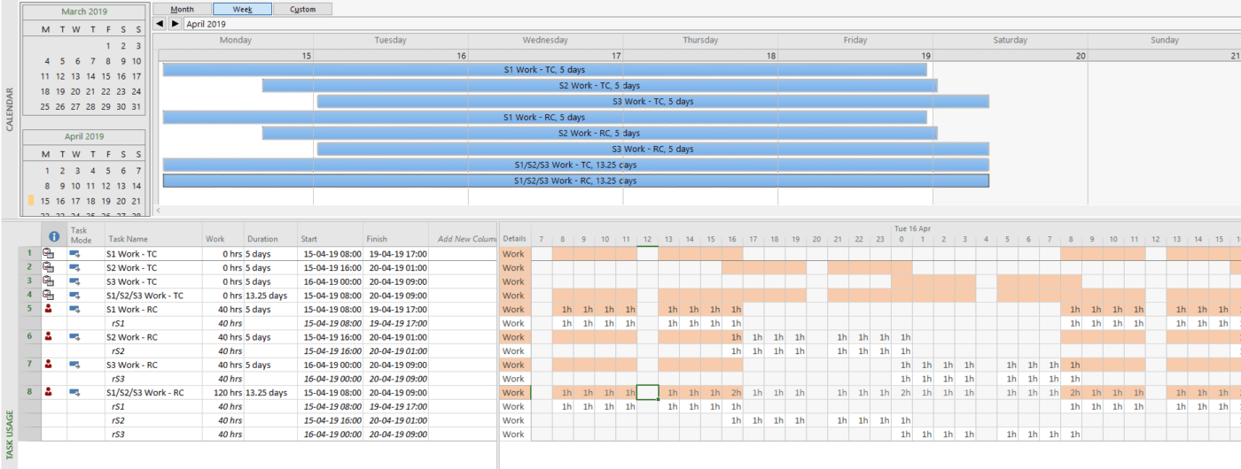 Microsoft Project : project management calendar