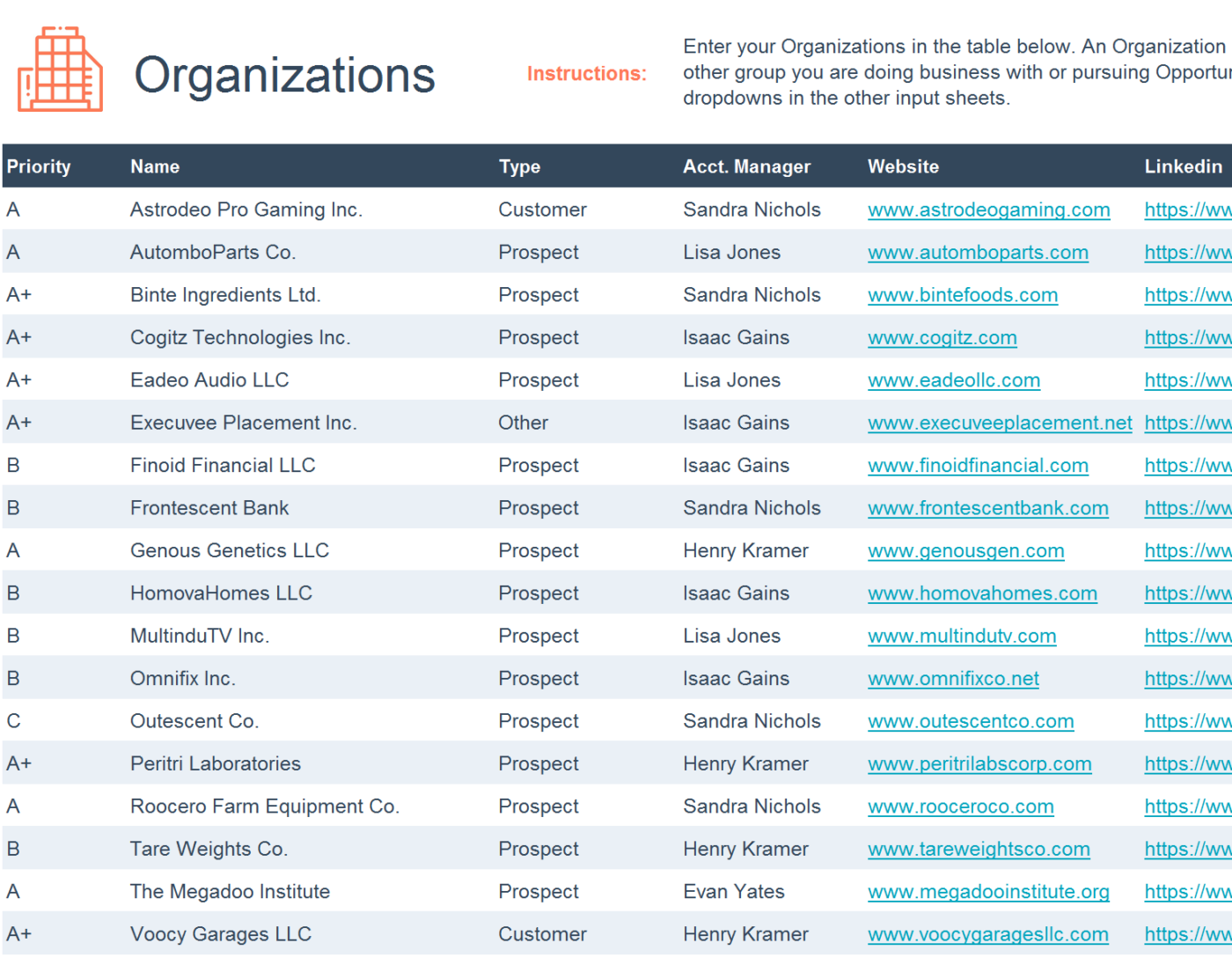 Mini CRM Tool Template by HubSpot