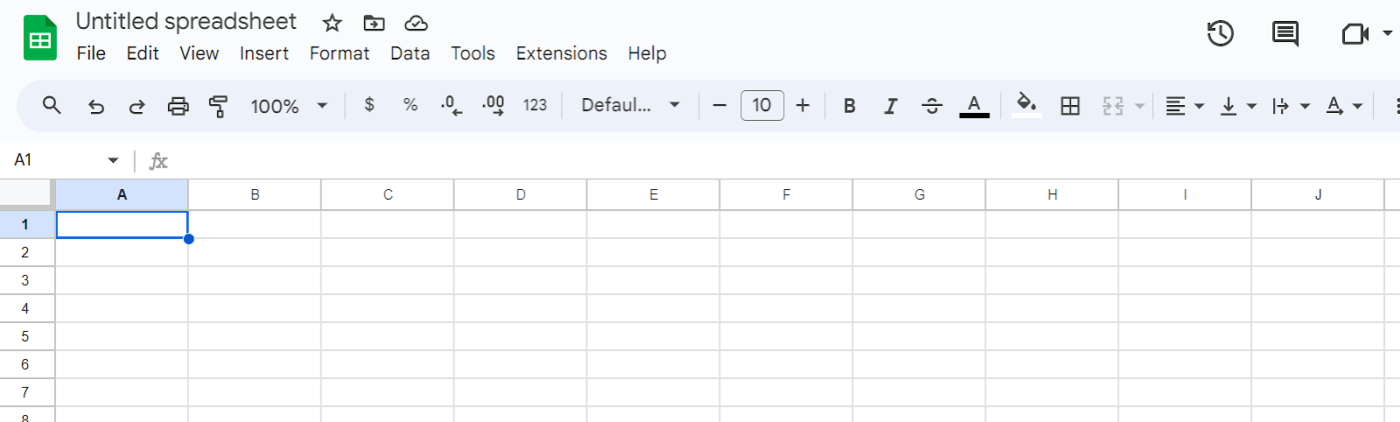 How to Insert a Calendar in Google Sheets: New spreadsheet in Google Sheets