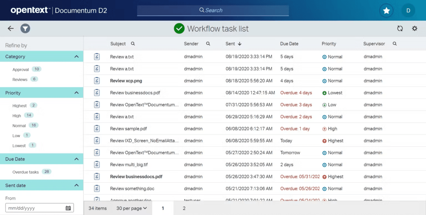 OpenText Content Suite's enterprise document management software