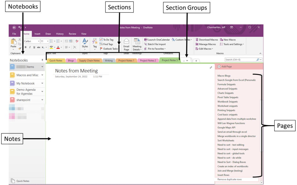 How to Use OneNote for Project Management by Organizing projects with notebooks, sections, and pages