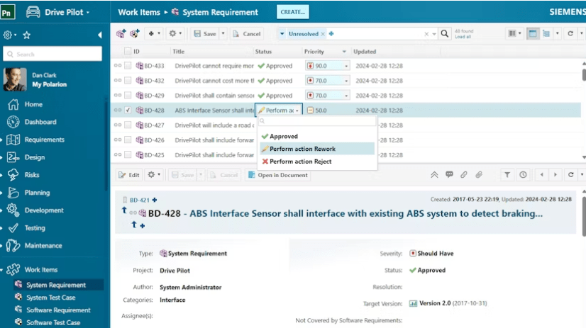 Polarion alm software