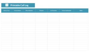 Free Call Log Templates in Excel | ClickUp