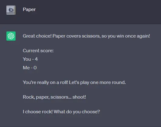 Rock paper scissors ChatGPT meme