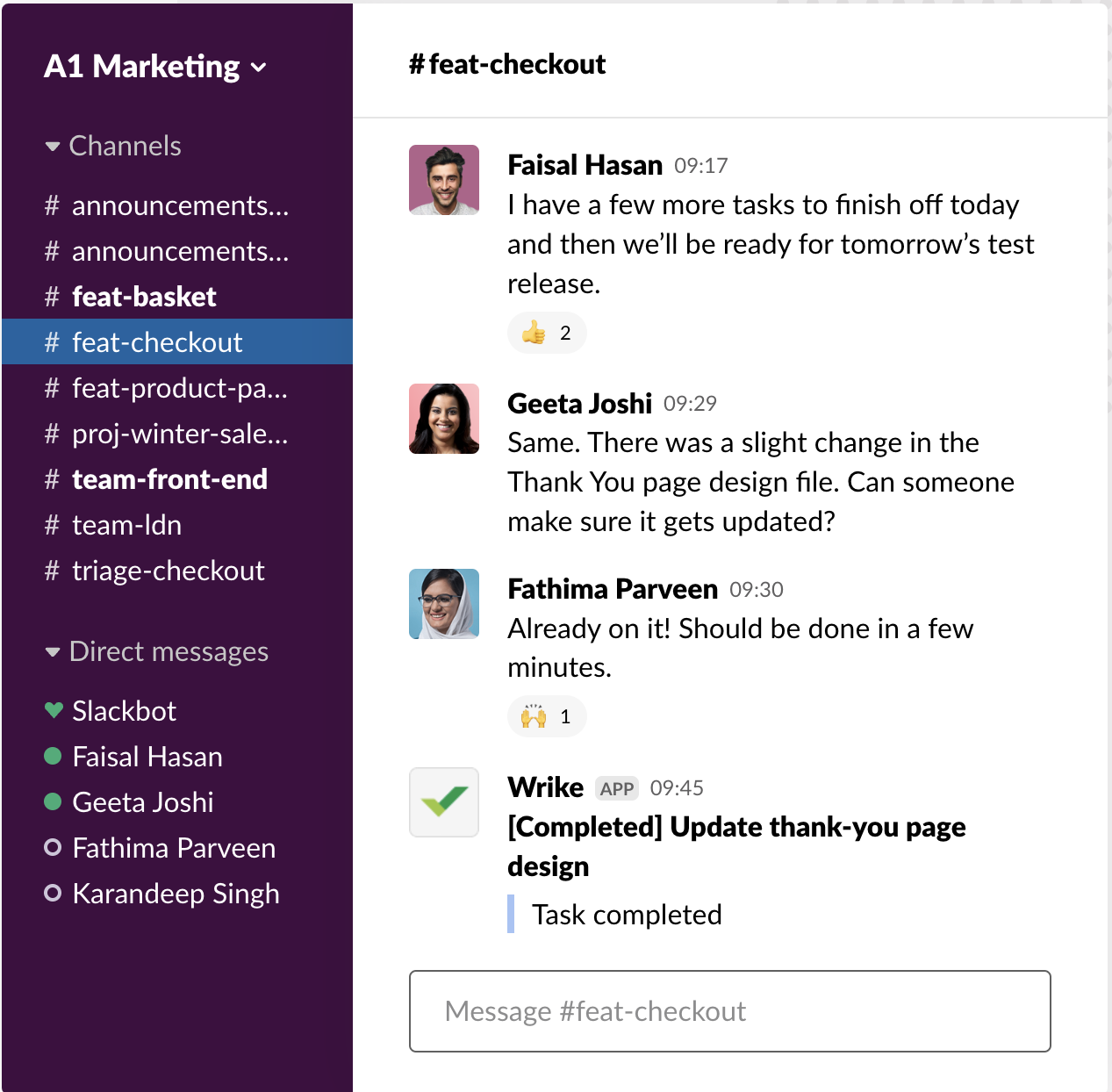 Slack AI workflow for Task management