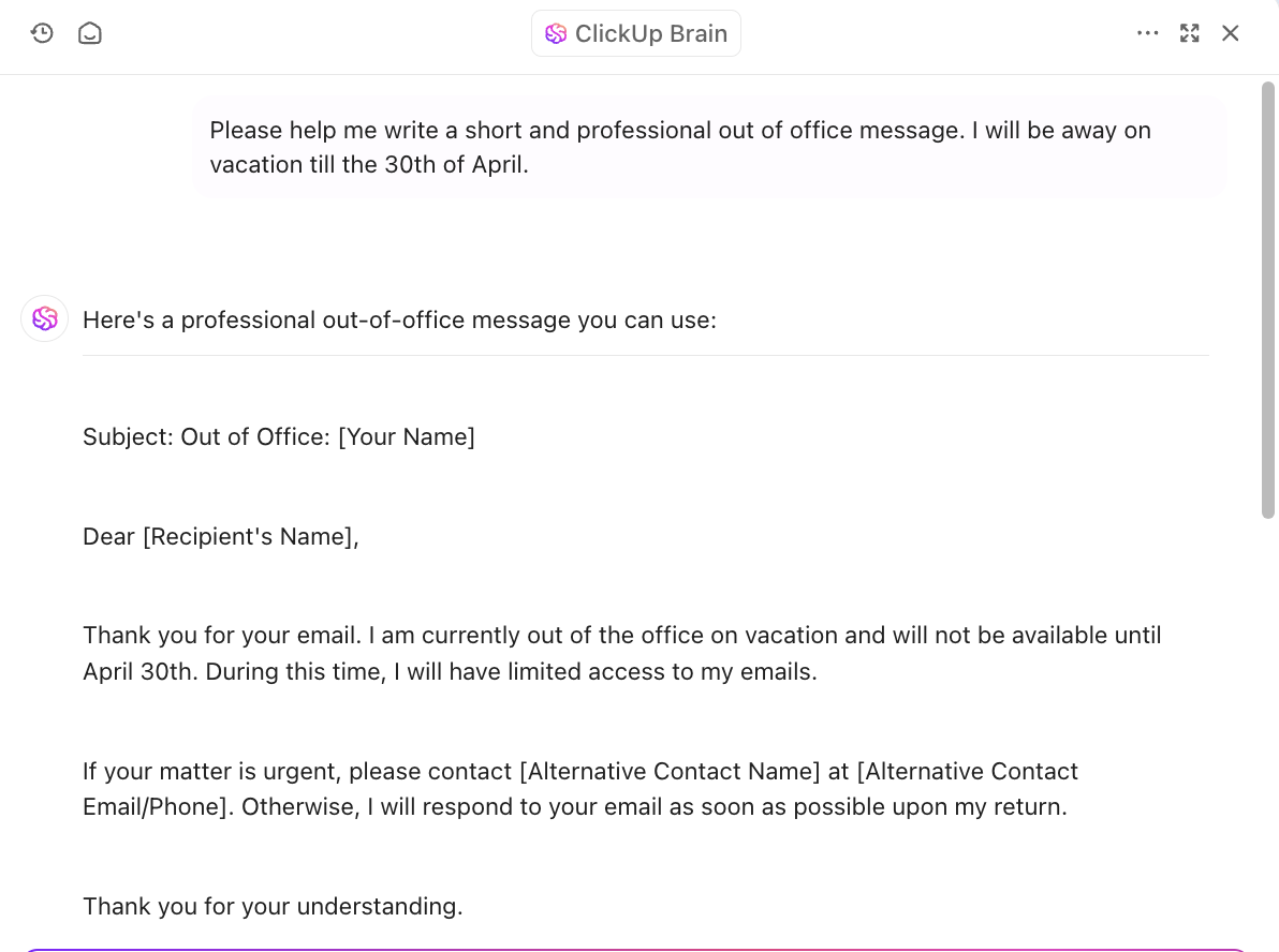 Outgoing Email Message Examples 100 Professional Out-of-Office Message Examples | ClickUp