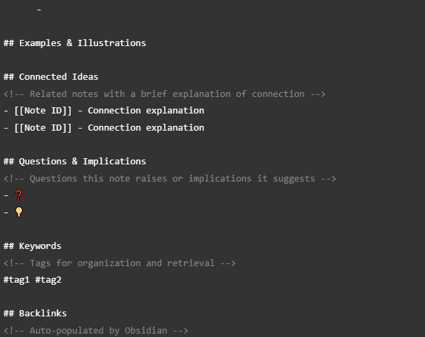 Zettelkasten Note Template 