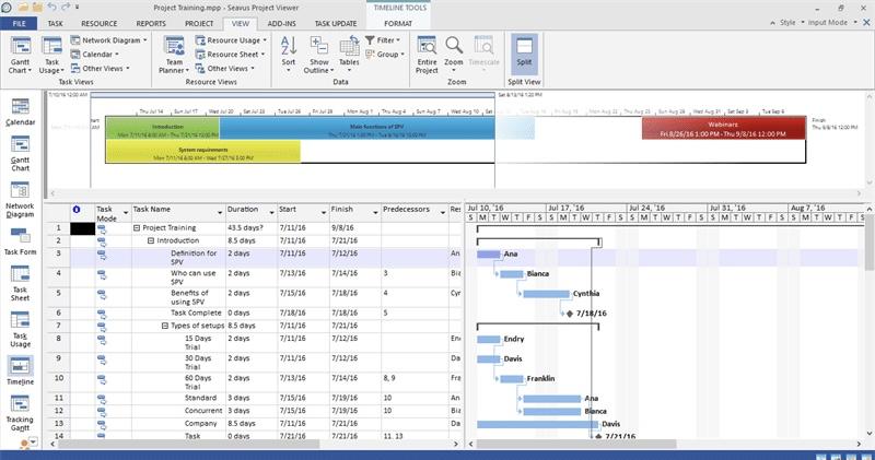 Seavus Project Viewer : microsoft project viewer