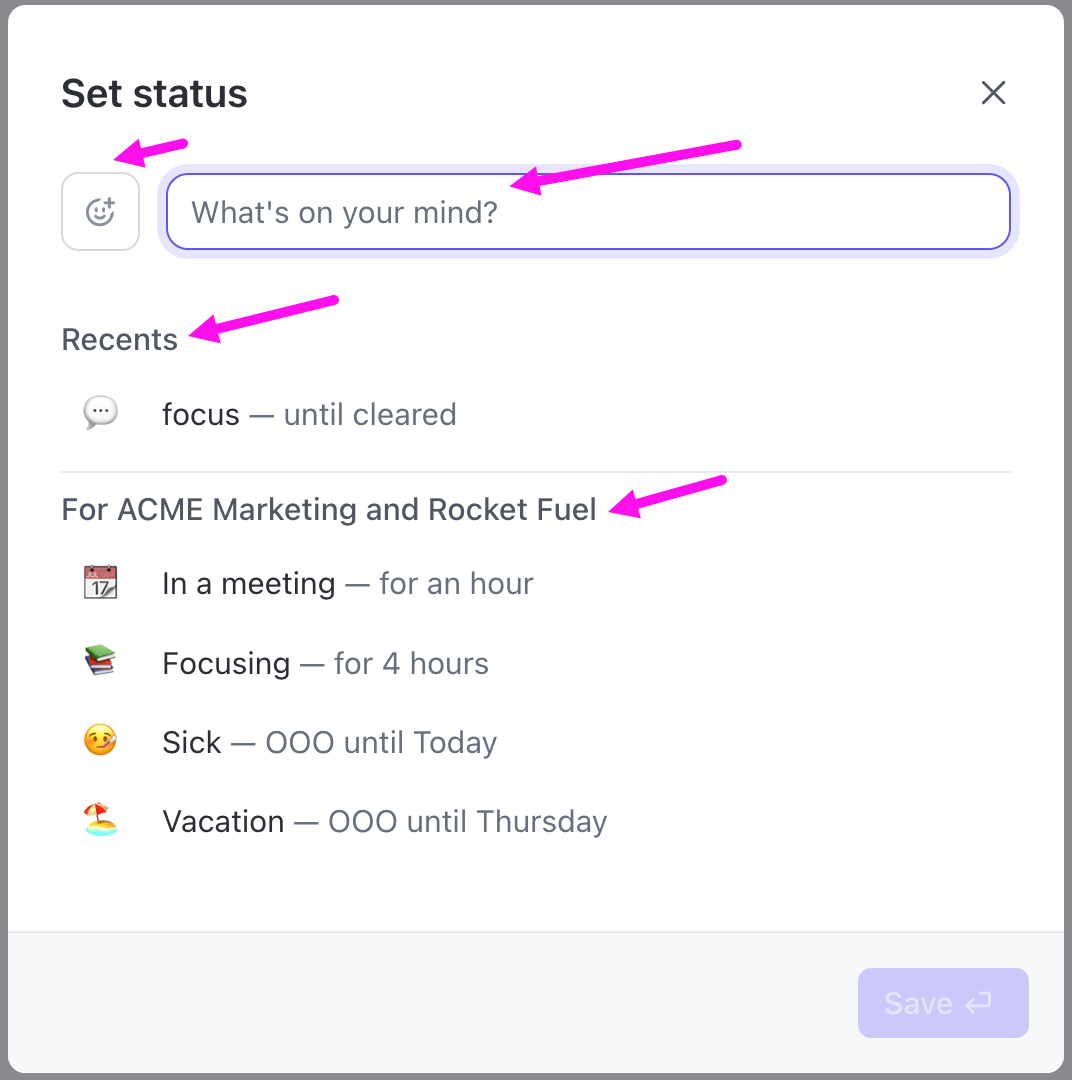 Create a custom status or pick from a ready-to-use status on ClickUp