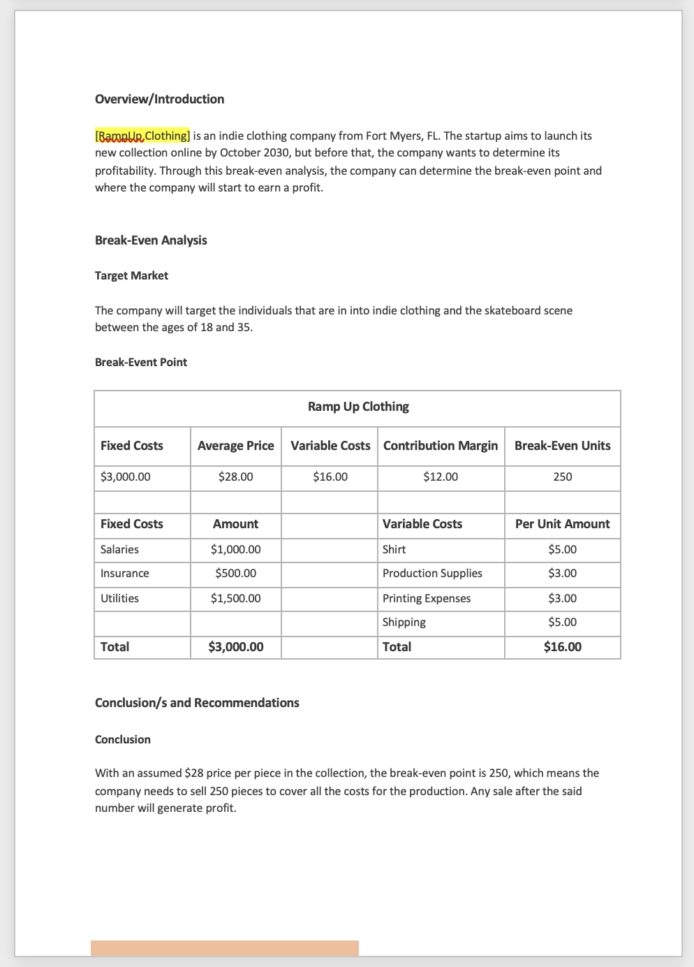 Startup Break Even Analysis Template by Template.net