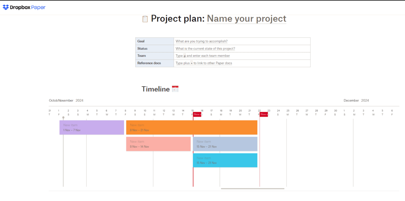 The Dropbox Paper Project Plan Template