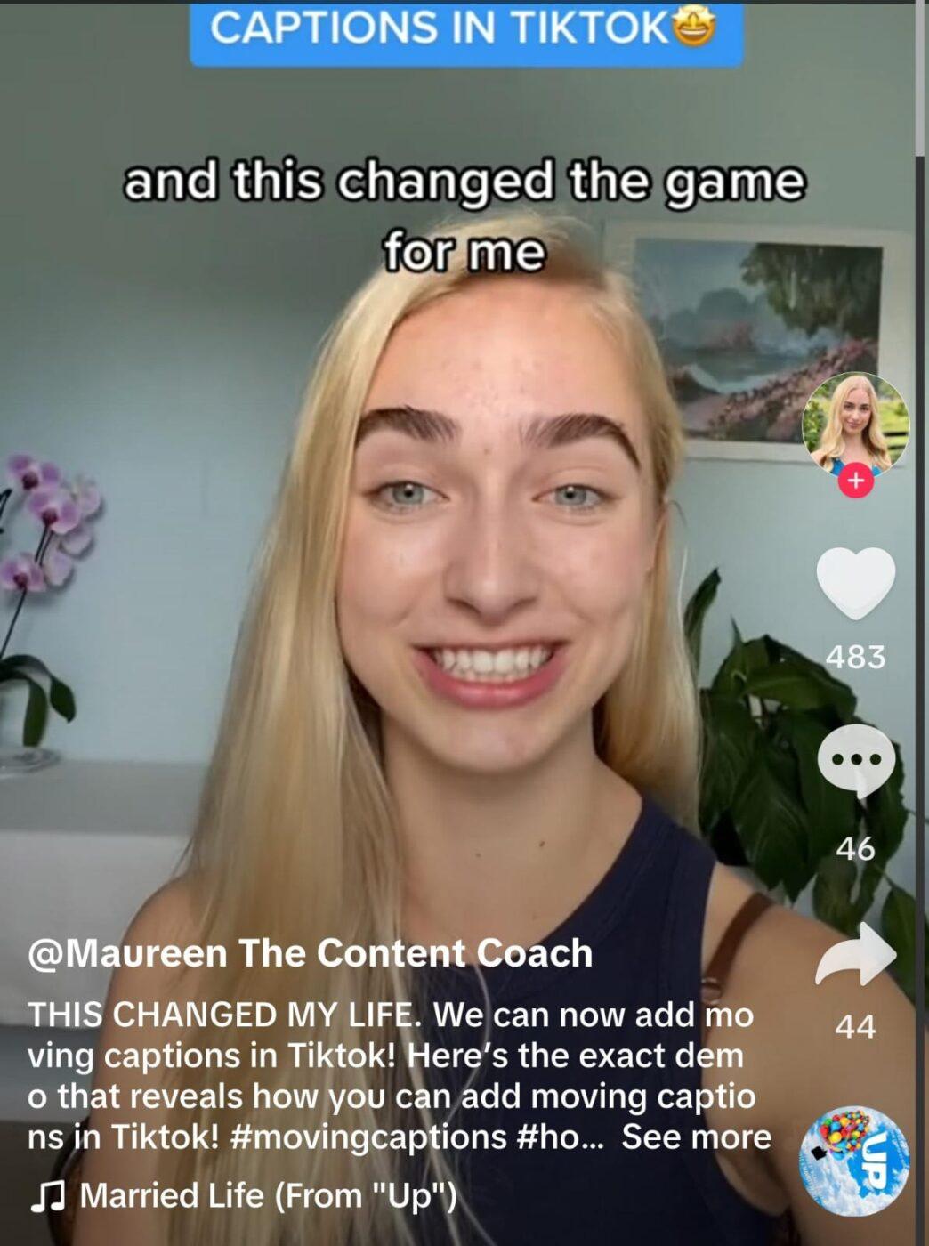 Captions in TikTok