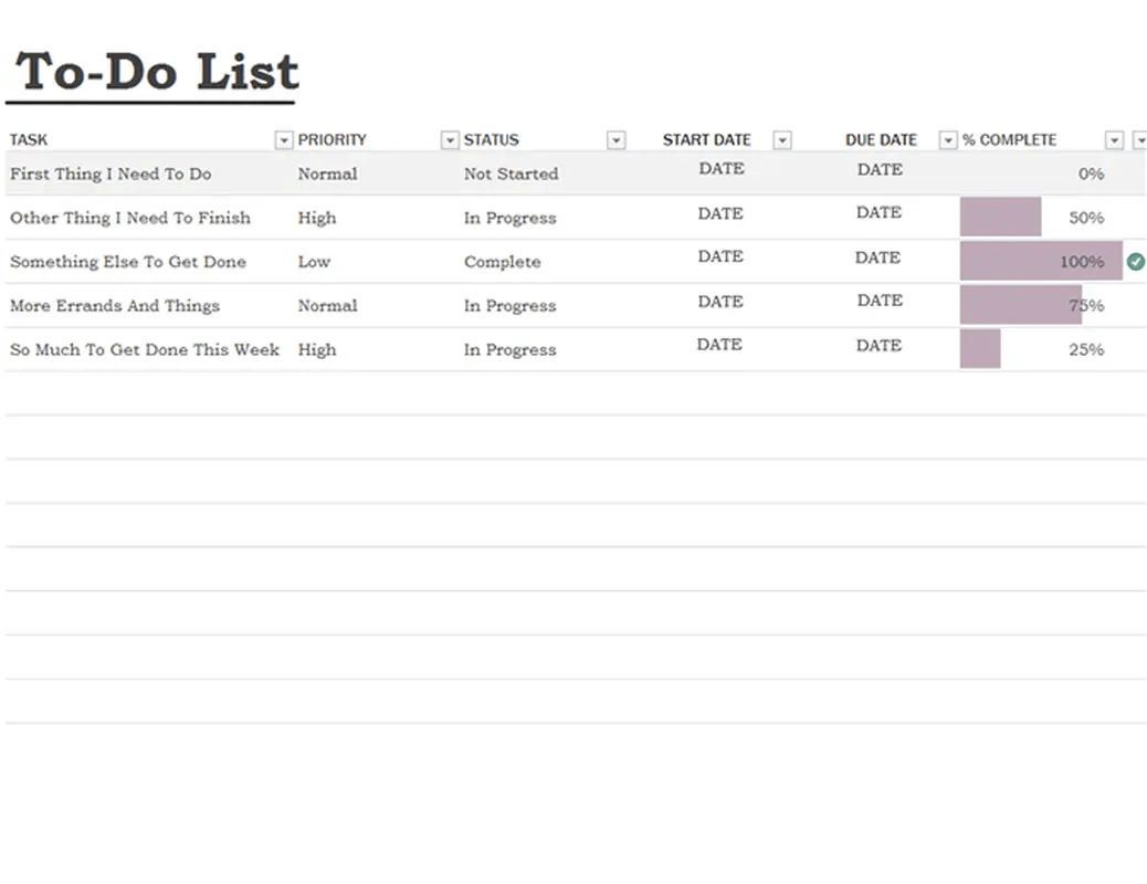 To-Do List Template with Progress Tracker by Microsoft 365