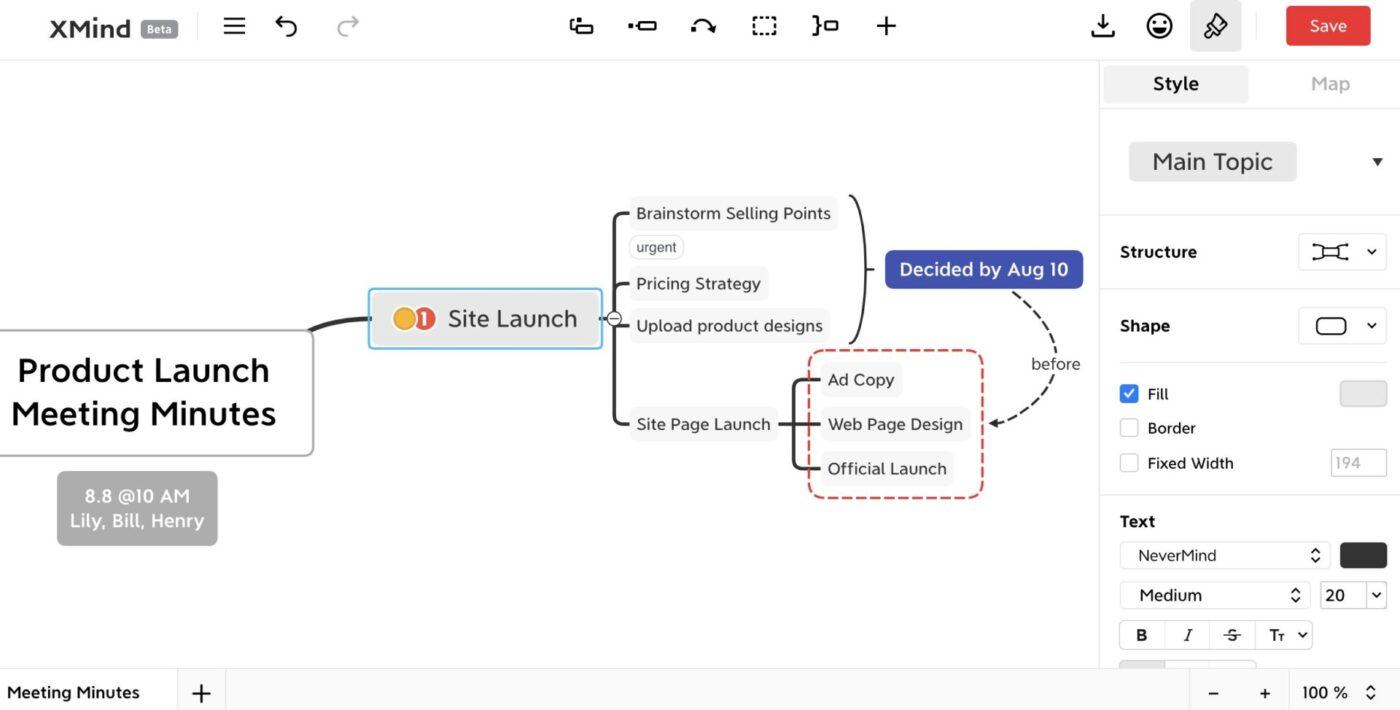 Xmind as a mind map maker