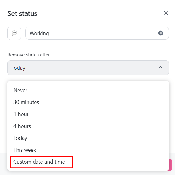 Add custom date and timing on your ClickUp Profile status : how to keep slack always active on desktop