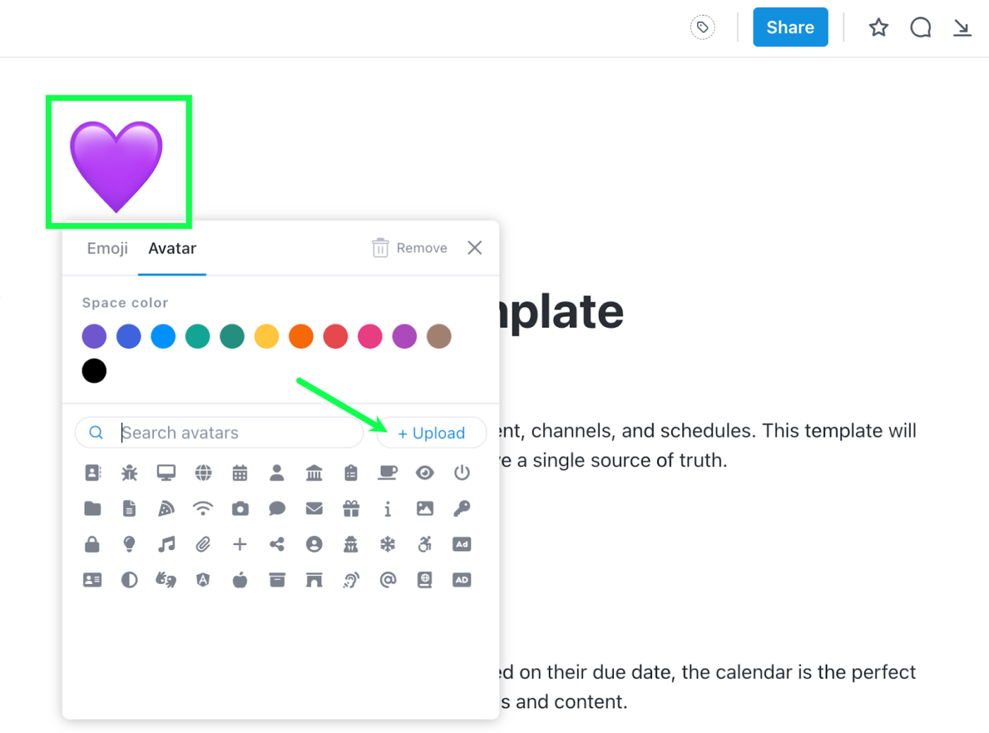 Emojis en los documentos de ClickUp