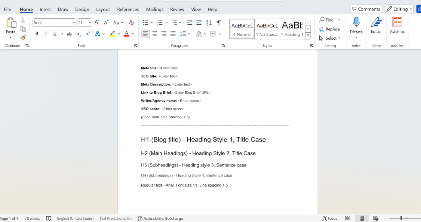 Add content and Formatting: how to create a template in word
