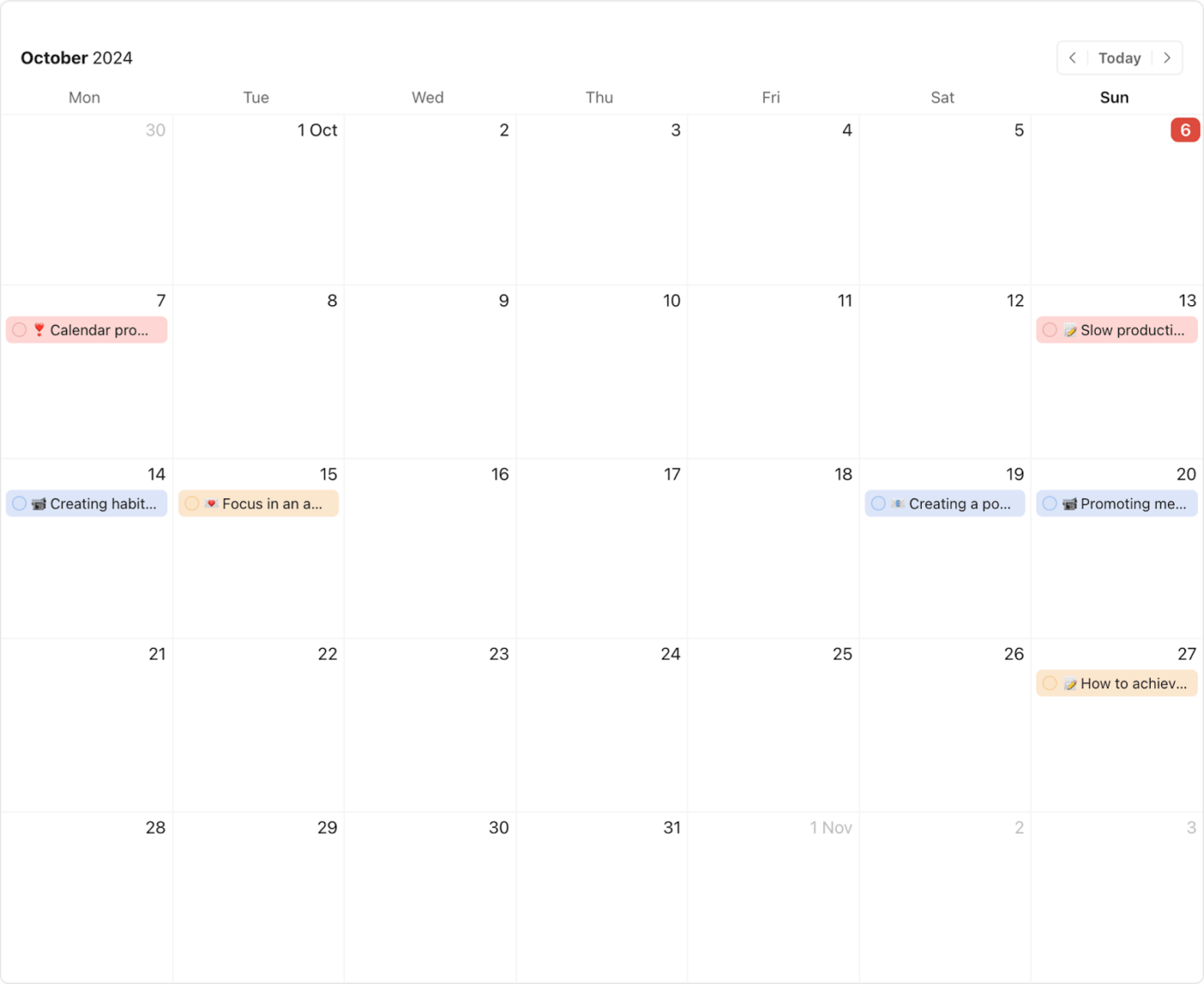 The Content Calendar Template: todoist templates