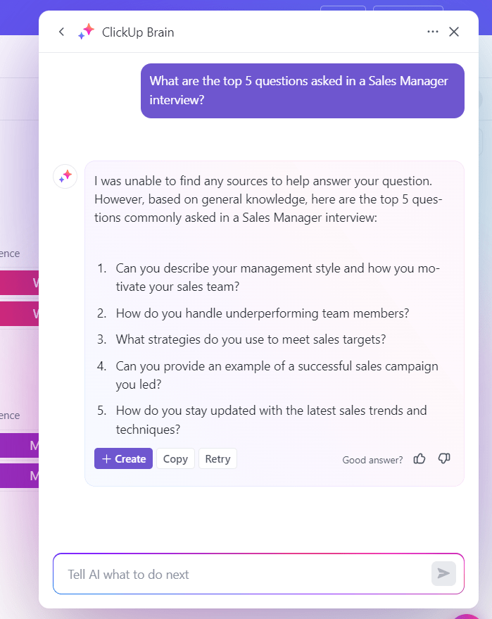 ClickUp Brain: job application tracker excel 