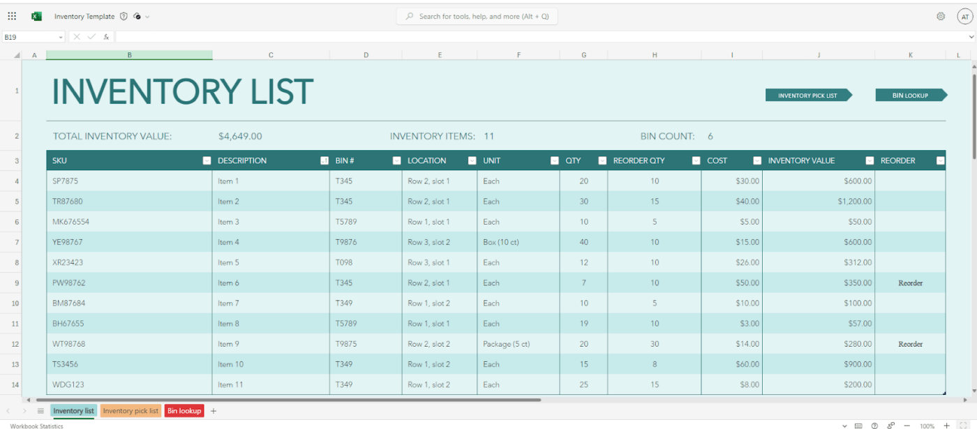 Inventory Template: How to Manage Inventory in Excel
