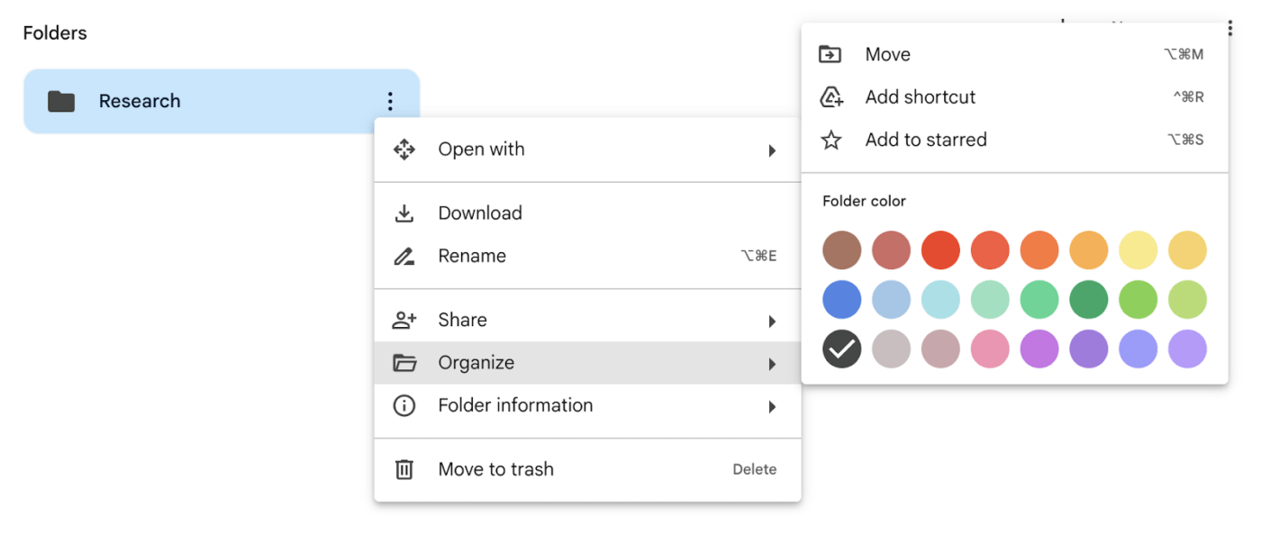 Organize Feature: how to organize google drive