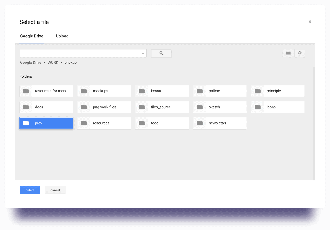 ClickUp Google Drive Integration: how to organize google drive